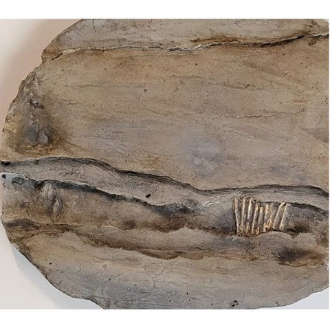 layers in grey concrete closeup