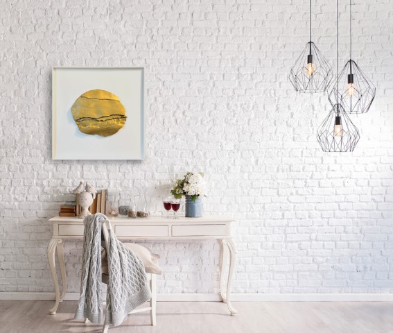 modern brick wall interior and modern lamp