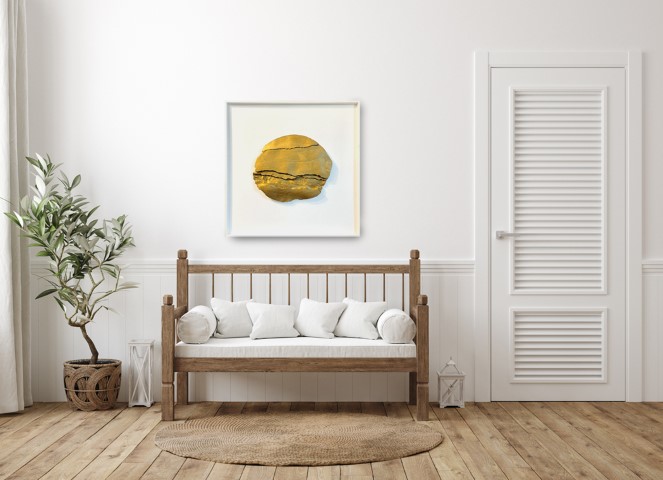 Scandinavian farmhouse hallway interior, wall mockup, 3d render