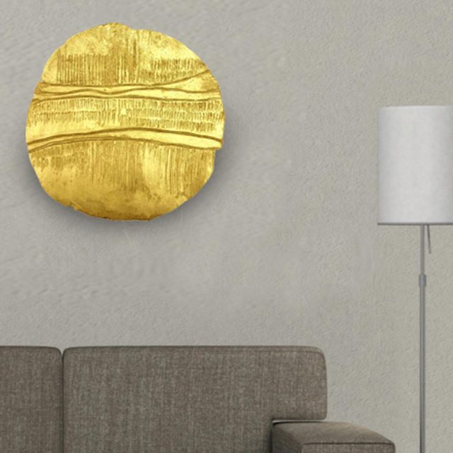 פסל הקיר מטבע זהב בלי מסגרת